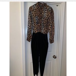 Leopard and Velvet Jumpsuit